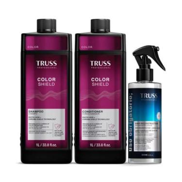 Imagem de Kit TRUSS Color Shield Shampoo 1L + Condicionador 1L + Spray Uso Obrig