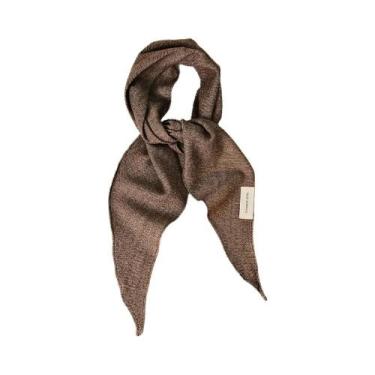 Imagem de Cachecol Triangular Tricotado Quente Para Mulheres, Xale Casual Multif