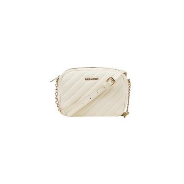 Imagem de Bolsa Transversal Feminina Com Correntes Matelassê Off White U / Off white