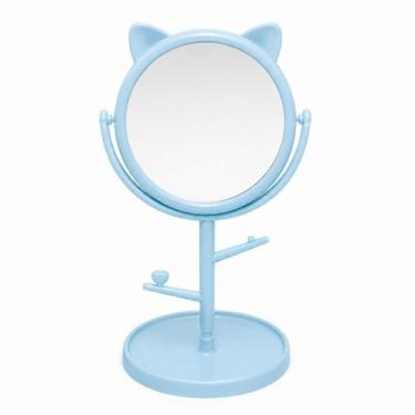 Imagem de Espelho para Maquiagem de Mesa com Base Organizadora Florzinha ou Gato