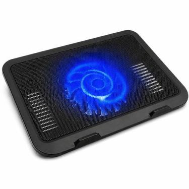 Imagem de Base Gamer 15,6" USB LED Azul Cooler Silencioso Suporte Antiderrapante