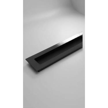 Imagem de Puxador Embutir Concha 20cm Preto Fosco - Congratulations Store