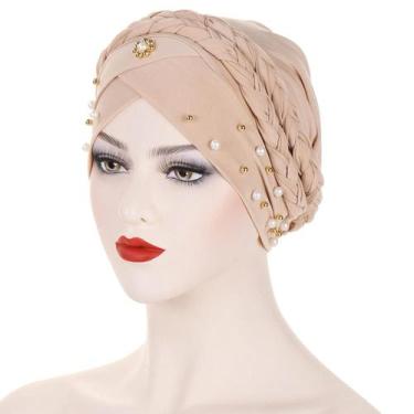 Imagem de Lenço Hijab Multicolorido Com Contas Para Mulheres Muçulmanas, Turbant