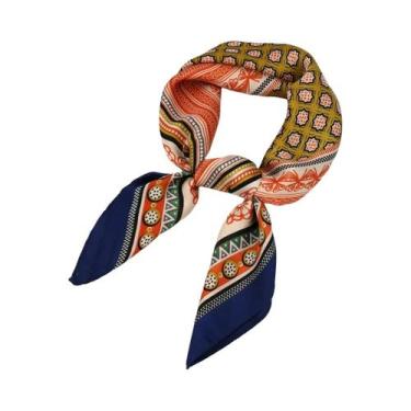 Imagem de Lenço Feminino De Seda Cetim Macio Com Estampa De Cavalo, Lenço Quadra