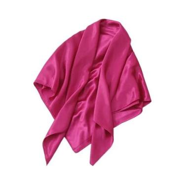 Imagem de Lenço De Seda Satinada Para Mulheres, 90cm, Em Cores Sólidas, Hijab, L