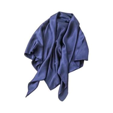 Imagem de Lenço De Seda Satinada Para Mulheres, 90cm, Em Cores Sólidas, Hijab, L
