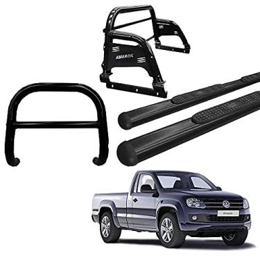 Imagem de Kit Quebra Mato+Estribo Oblongo+Santo An H3 AMAROK CS PRETO