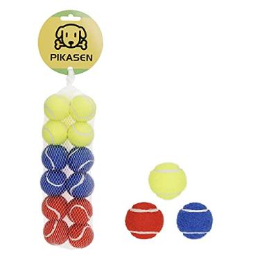 Imagem de PIKASEN Bolas de tênis pequenas de 3,8 cm para cães – Brinquedo para gatos 3 cores e pacote com 12 mini bolas de tênis para cães pequenos