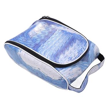 Imagem de Bolsa para sapatos de golfe, bolsa para sapatos multiuso à prova de poeira de grande capacidade couro PU para exterior