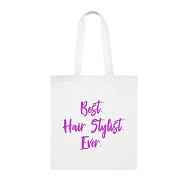Imagem de Bolsa tote cabeleireira, Melhor bolsa de cabeleireiro, presente de cabeleireiro, presente para cabeleireiro, bolsa de ombro para cabeleireiro, bolsa de ombro de cabeleireiro, bolsas reutilizáveis de cabeleireiro, ideia de de Natal, Branco