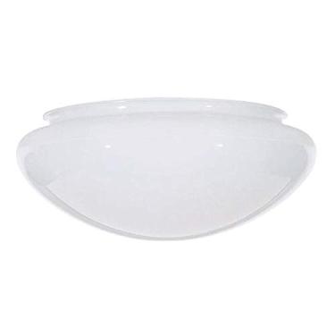 Imagem de Persiana de vidro de cogumelo branco de 19,5 cm - abertura de encaixe 13,5 cm