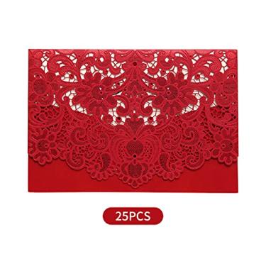 Imagem de Wemay 25 peças oco para fora cartões de convites de casamento com s para casamento chuveiro nupcial noivado cartão aniversário presente de aniversário dos namorados para sua mãe esposa amantes