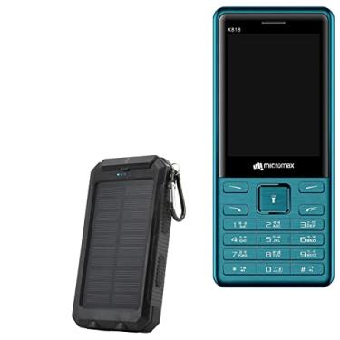 Imagem de Banco de energia BoxWave compatível com Micromax X818 (Power Bank da BoxWave) - PowerPack Solar Rejuva (10000mAh), Power Bank de energia de backup alimentado por energia solar 10000mAh para Micromax X818 - Jet Black