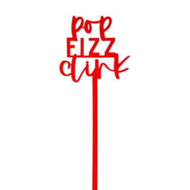 Imagem de The Cotton & Canvas Co. Pop, Fizz, agitador de bebidas Clink, palitos de coquetel para festas, palitos de festa de ano, festa de ano novo, casamento, Natal, marcador de bebida personalizado, conjunto com 12, vermelho