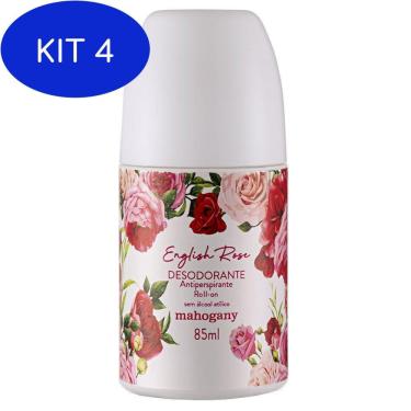 Imagem de Kit 4 Desodorante Roll-On English Rose 85 Ml