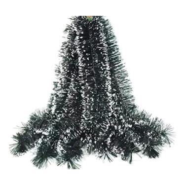 Imagem de Kit 5 Festão Grosso Verde Nevado 2m X 15cm Decoração Natal - 10m