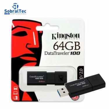 Imagem de Pen Drive Kingston DataTraveler USB 3.0 64GB - DT100G3/64GB