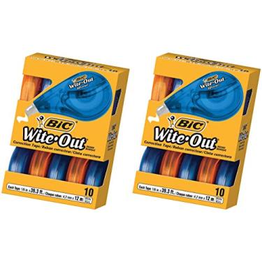 Imagem de Fita de correção correta EZ da marca BIC Wite-Out, branca, 10 unidades – pacote com 2
