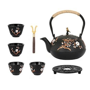 Imagem de Conjunto de Bule de Chá Dyna-Living em Ferro Fundido, 1200 ml, Chaleira Japonesa com Infusor, para Fogão, com 4 Xícaras de Chá para Uso Doméstico