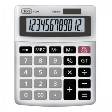 Imagem de Calculadora de Mesa Tilibra TC05 Cinza 12 Dígitos