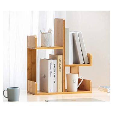 Imagem de KIZQYN Estante design simples estante de mesa pequena estante organizador de mesa suprimentos de escritório organizador de mesa decoração de casa estante (cor: latão)