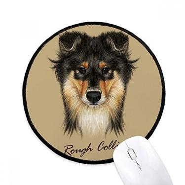 Imagem de Tapete de rato animal de estimação de pelo longo Rough Collie tapete redondo para computador