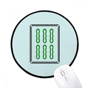 Imagem de DIYthinker Mahjong Bamboo Bar 6 azulejos padrão mouse pad desktop escritório tapete redondo para computador