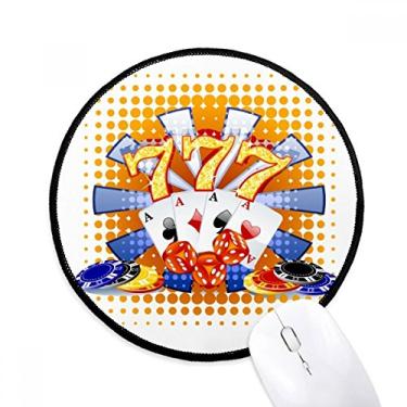 Imagem de DIYthinker Fichas de dados de cassino ilustração de pôquer tapete de mouse desktop escritório tapete redondo para computador