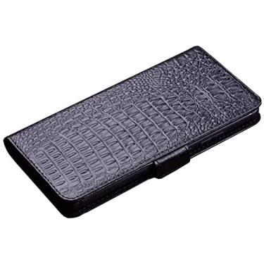 Imagem de HAZELS Capa de telefone carteira de couro, capa de telefone flip de fechamento magnético para Apple iPhone 12 Pro (2020) 6,1 polegadas [suporte de cartão] [suporte] (cor: preto)