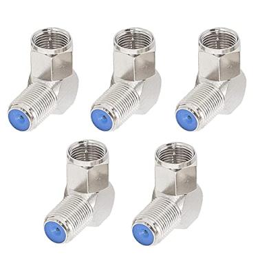 Imagem de YouBoost (pacote com 5) Cabo coaxial de 3 GHz adaptador de ângulo reto fêmea para macho de 90° F - Corner Coax F RG6 conector adaptador conector conector conector conector
