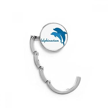 Imagem de Gancho de mesa com padrão de golfinho Blue Ocean Friendly Extensão de fecho dobrável