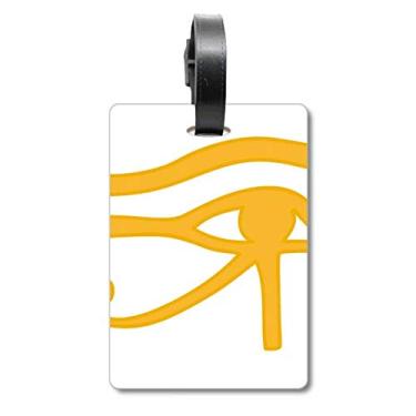 Imagem de Antigo Egito Olho Decoração Padrão Mala Etiqueta Etiqueta Cartão de Bagagem Scutcheon Etiqueta