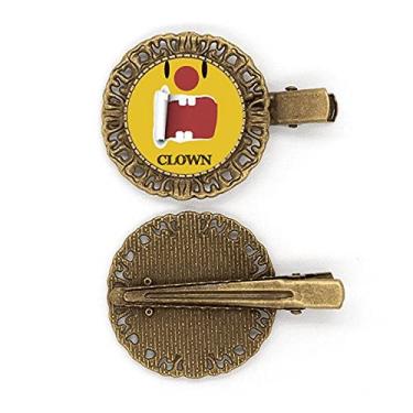 Imagem de Prendedor de cabelo engraçado com emoção de palhaço amarelo para rir