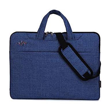 Imagem de SOUGAO Bolsa para laptop 13/14/15,6 polegadas Ombro Tablet Satchel Sleeves, Acolchoado, Azul escuro, 15.6"