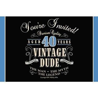 Imagem de Creative Converting Convite vintage para aniversário de 40 anos, padrão