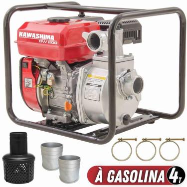 Imagem de Motobomba Kawashima Autoescorvante GW-200 26MCA 36m³/h 4 Tempos 212cc 7HP À Combustão Com Saída de 2 Polegadas Para Elevação de Água Limpa