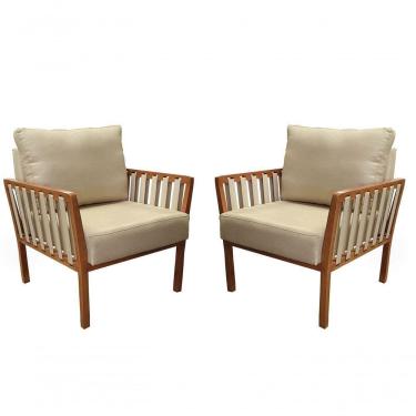 Imagem de Kit 2 Poltronas Luxo Califórnia Bege Linho 1006