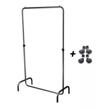 Imagem de Arara Desfile Para Loja 1,00 Mt Com Regulagem Alt. + Rodinha