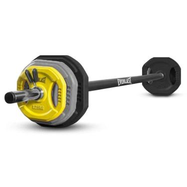 Imagem de Kit Pump 20kg Com Barra Pegada Emborrachada Everlast