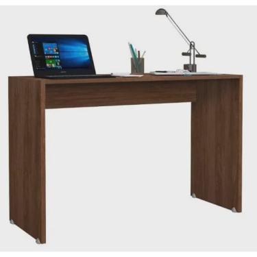 Imagem de Escrivaninha alfa 0.90m mesa para computador / notebook estilo moderna cor Canela marrom amadeirado