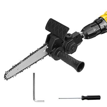 Imagem de motosserra para furadeira – Adaptador furadeira elétrica 10 cm para motosserra elétrica | motosserras elétricas faça você mesmo para furadeira pinça três garras 6-13 mm Rianpesn