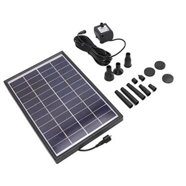 Imagem de Asixxsix Bomba de fonte solar, kit de bomba de água solar flutuante DIY 12v 6w com bicos e filtro antientupimento, bomba de fonte de banho alimentada por energia solar externa para piscina, lagoa pequena, pátio jardim e tanque de peixes