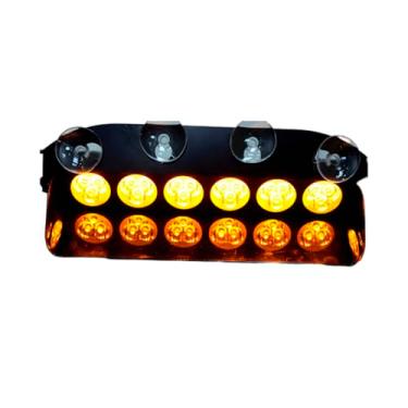 Imagem de Strobo Giroflex Interno 6 Leds Vermelho Azul Para Fixa Vidro (Amarelo)