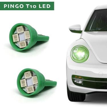 Imagem de Par Lâmpadas T10 Pingo Led Verde Lanterna Farolete Meia Luz Fiat Stilo