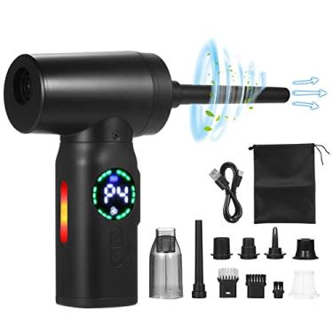 Imagem de Compressed-Air-Duster - Limpador com sem escova de tela digital, 120W 110000RPM 7500mAh Limpador de espanadores de ar elétrico Espanador de ar elétrico Substituir lata de ar, espanador