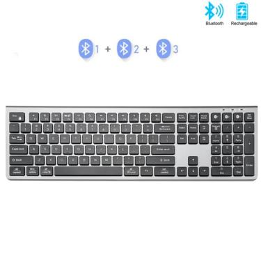 Imagem de Seenda-teclado mecânico com bluetooth  sem fio  recarregável  para laptop  notebook  ipad