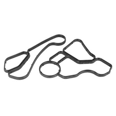 Imagem de X AUTOHAUX 11428637821 11428637820 Conjunto de vedação de caixa de filtro de óleo de motor de carro para BMW E81 E87 E90