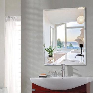 Imagem de Espelho Banheiro Lapidado Bisotê 50X60cm Com Pendurador - Woodglass