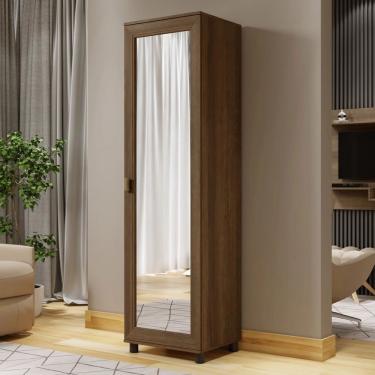 Imagem de Armário Multiuso Organizador Com Espelho Diamante  Benetil - Imbuia