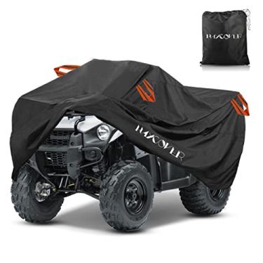 Imagem de Capa de quadriciclo impermeável para Polaris Sportsman Yamaha Grizzly Honda Kawasaki com alças refletivas Storge preto 208 x 119 x 114 cm (GG)